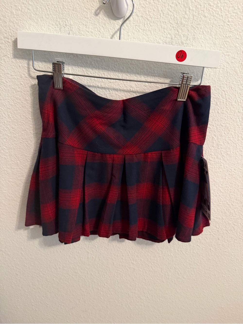 Rewash Red and Navy Plaid Mini Skirt